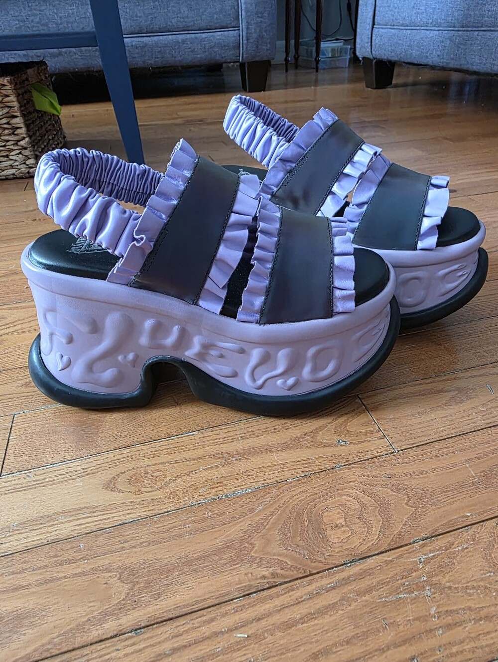 Fluevog Angelica Harriet Purple Reflective Platform
